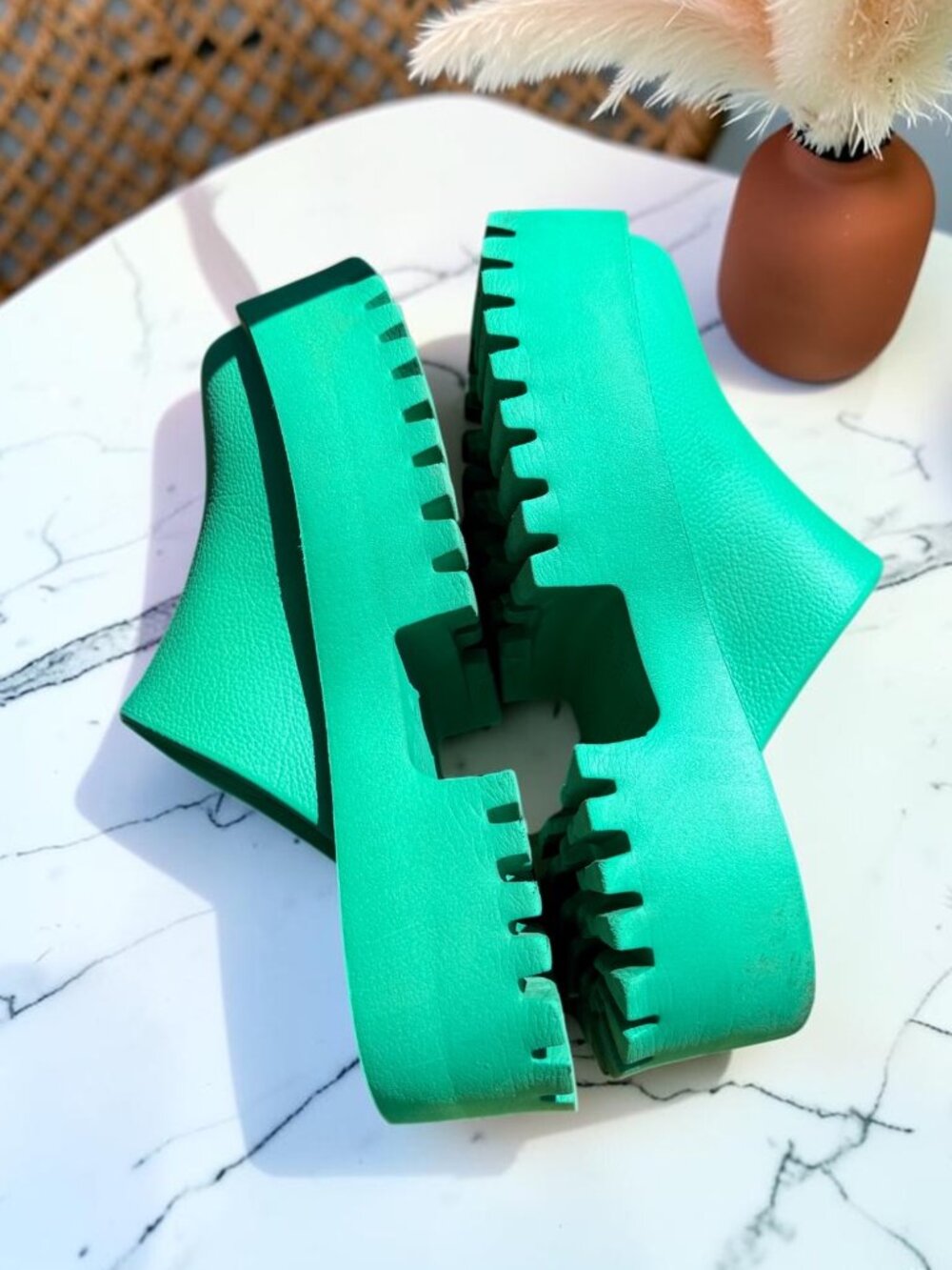 Jeffrey Campbell Bae Lugged Platform Mules in Green Size 8 - Picture 10 of 12